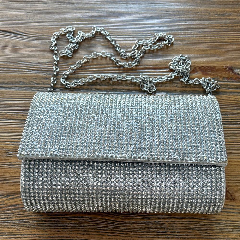 Sparkling Silver Rhinestone Clutch